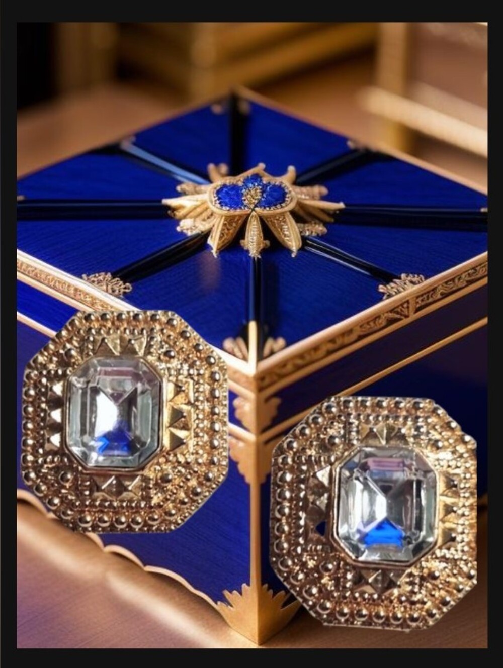 Princess Cut Gold Rectangle Clip Earrings